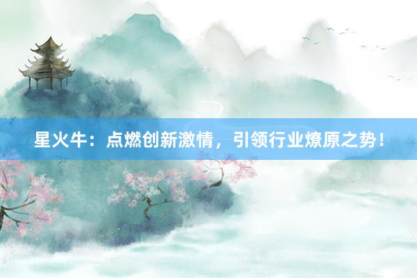 星火牛：点燃创新激情，引领行业燎原之势！