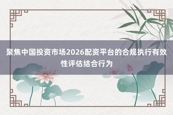 聚焦中国投资市场2026配资平台的合规执行有效性评估结合行为